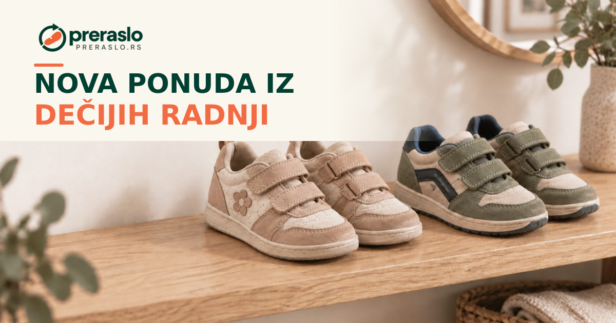 Preraslo.rs — Izbor iz dečijih radnji, kolaž izdvojene obuće